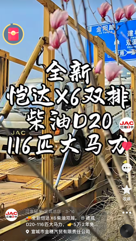 全新愷達(dá)X6柴油雙排，德威D20-116匹大馬力。
